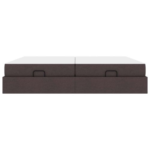 Рамка за легло с матрак с матрак 2 pcs Кафеникаво текстил