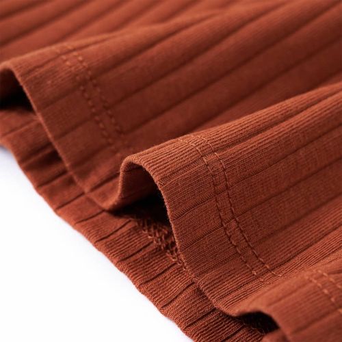 Детска тениска с дълъг ръкав, коняк, 128