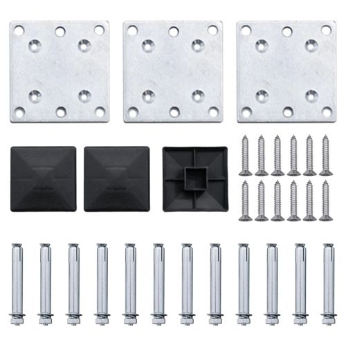 Комплект оградни панели, WPC, 353x146 см, черен