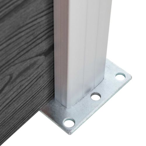 Комплект оградни панели, WPC, 526x146 см, черен