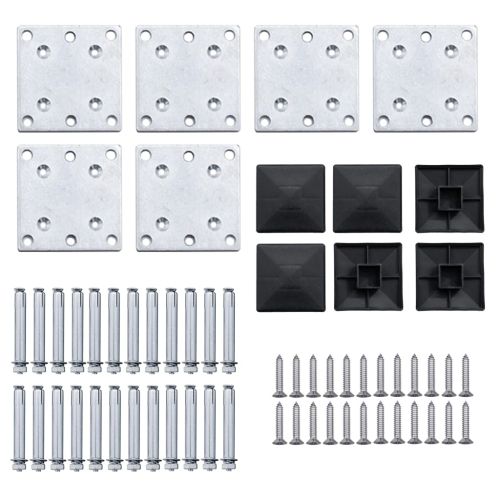 Комплект оградни панели, WPC, 872x146 см, черен