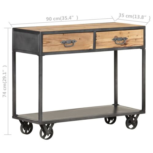 Конзолна маса, 90x35x74 см, регенерирано дърво масив