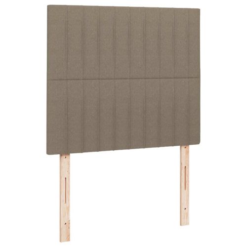 Боксспринг легло с матрак и LED, таупе, 120x190 см, плат