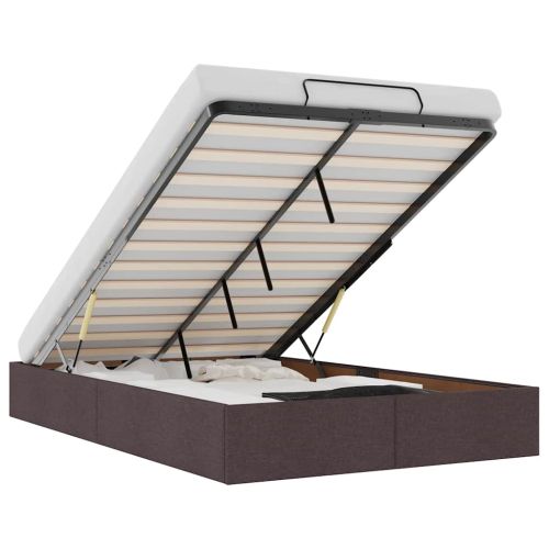 Османска рамка за легло без матрак, тъмнокафява, 120x200см плат