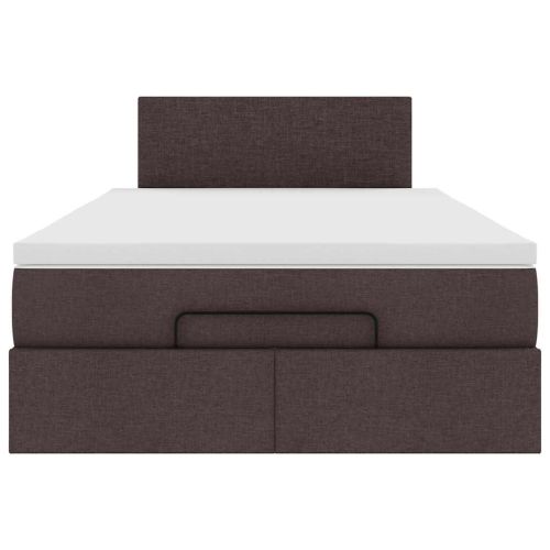 Османска легло с матрак, тъмнокафяво, 120x200 см, плат