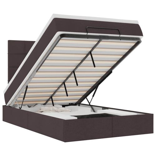 Османска легло с матрак, тъмнокафяво, 120x200 см, плат