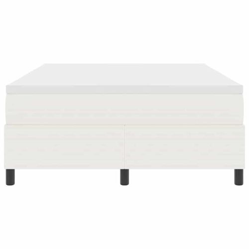 Легло с пружинирана основа Слонова кост и бяло 140 x 200 cm