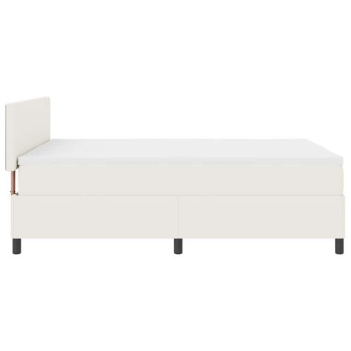 Легло с пружинирана основа Слонова кост и бяло 140 x 190 cm