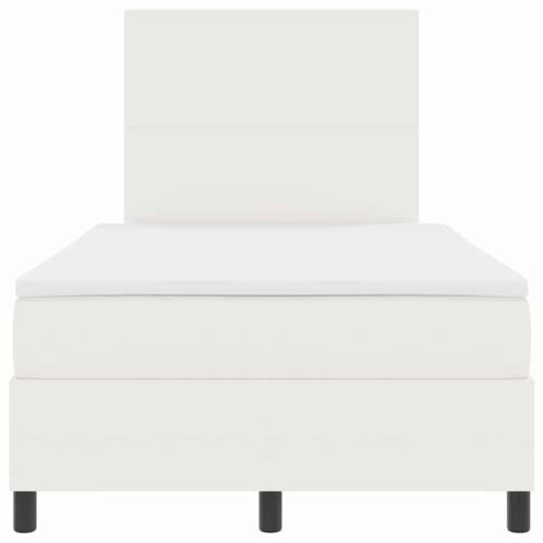 Легло с пружинирана основа Слонова кост и бяло 120 x 190 cm