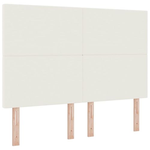 Легло с пружинирана основа Слонова кост и бяло 140 x 200 cm