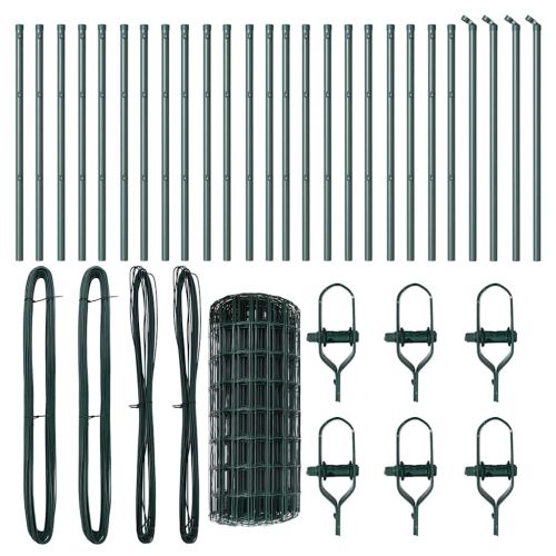 Ограда с пост Зелен 0,4 x 50 м Стомана и PVC