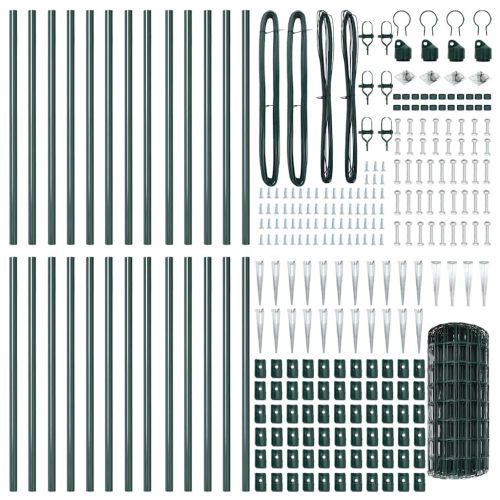 Ограда с пост Зелен 0,4 x 50 м Стомана и PVC