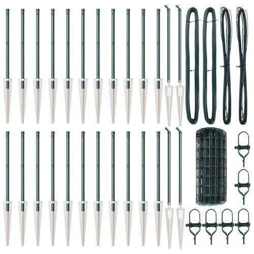 Ограда с пост Зелен 0,4 x 50 м Стомана и PVC