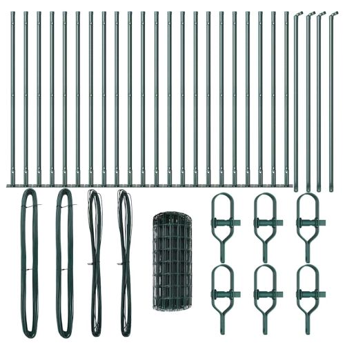 Ограда с пост Зелен 0,4 x 50 м Стомана и PVC