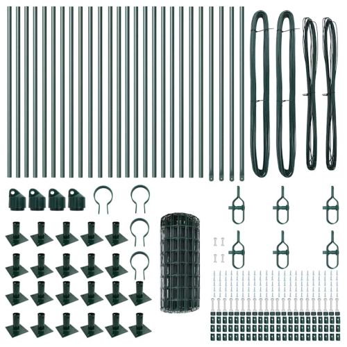 Ограда с пост Зелен 0,4 x 50 м Стомана и PVC