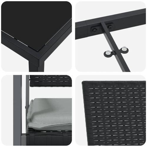 Комплект за хранене в градината 7 pcs Черен и Светло Сив