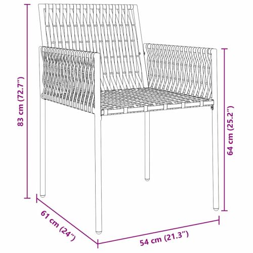 Комплект за хранене в градината 9 pcs Кафяв и черен ПЕ ратан