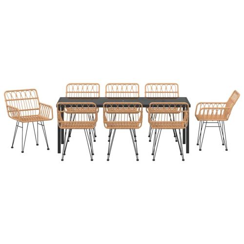 Комплект за хранене в градината 9 pcs Кафяво