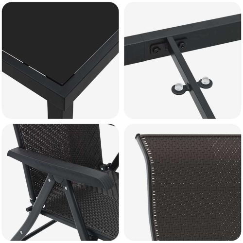 Комплект за хранене в градината 7 pcs Черно кафе