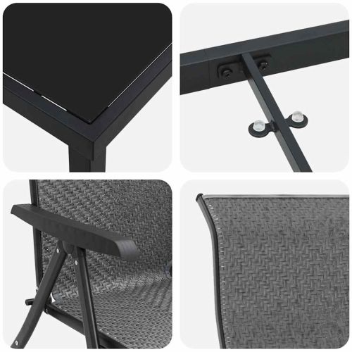 Комплект за хранене в градината 7 pcs Сив