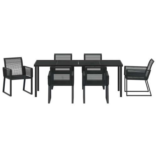 Комплект за хранене в градината 7 pcs Черно