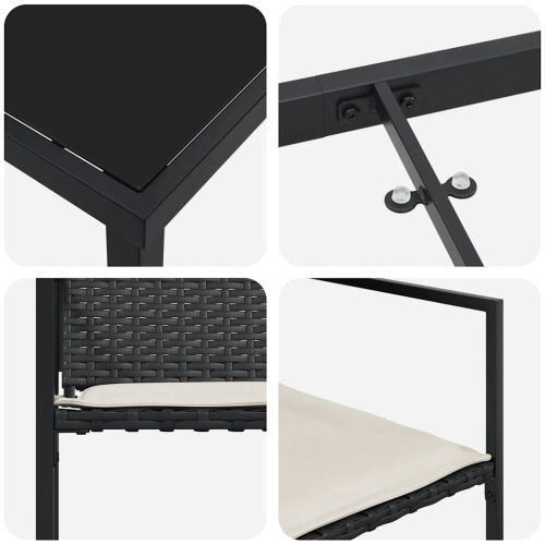 Комплект за хранене в градината 9 pcs Черно