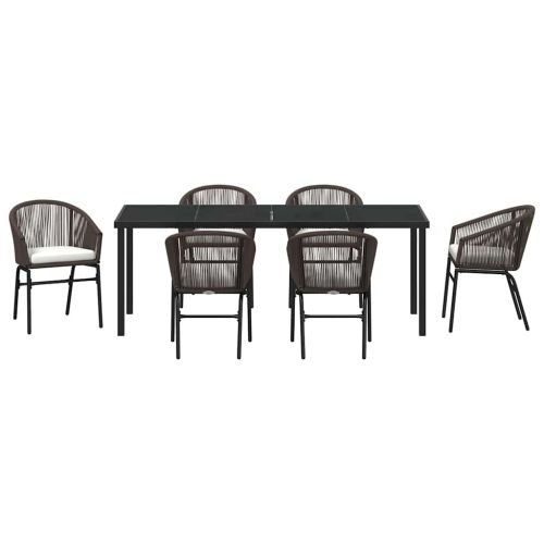 Комплект за хранене в градината 7 pcs Кафяво