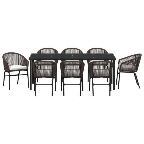 Комплект за хранене в градината 9 pcs Кафяво