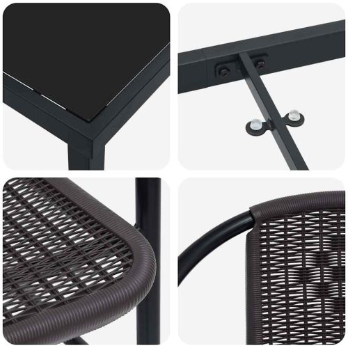 Комплект за хранене в градината 9 pcs Черно