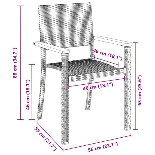 Комплект за хранене в градината 7 pcs Черно