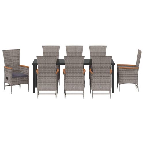 Комплект за хранене в градината с възглавница 9 pcs Сив