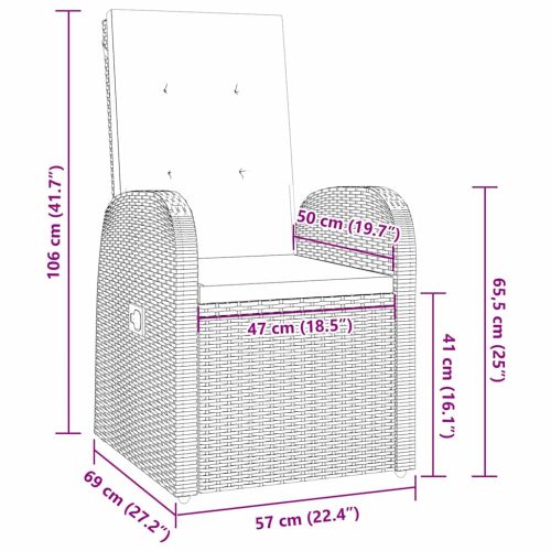 Комплект за хранене в градината 7 pcs Сив полиратан