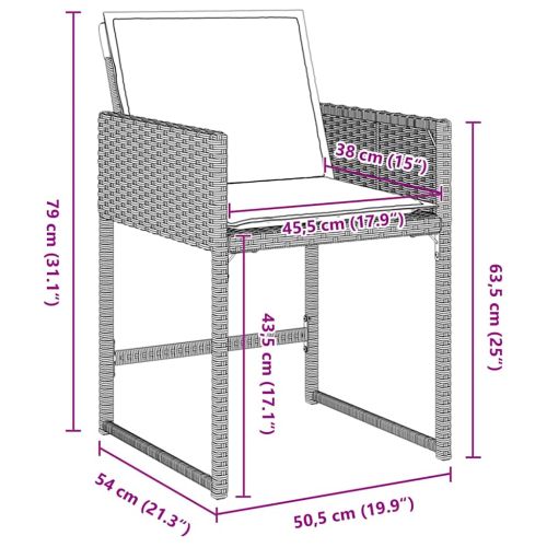 Комплект за хранене в градината 9 pcs Светлосиво полиратан