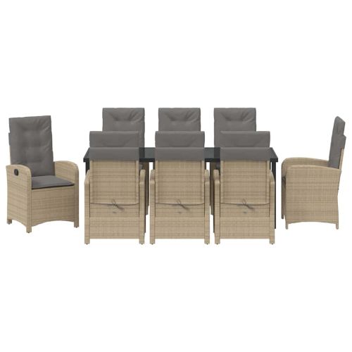 Комплект за хранене в градината 9 pcs Бежово полиратан