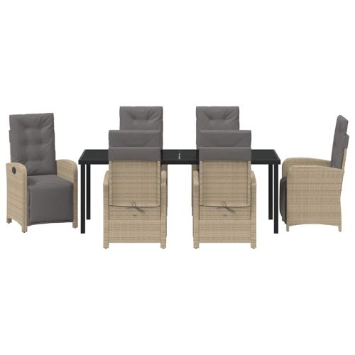 Комплект за хранене в градината 7 pcs Бежово полиратан