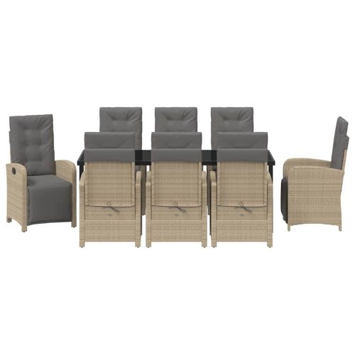 Комплект за хранене в градината 9 pcs Бежово полиратан