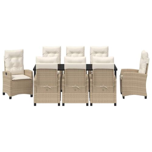 Комплект за хранене в градината 9 pcs Бежово полиратан