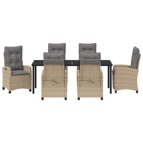 Комплект за хранене в градината 7 pcs Бежово полиратан