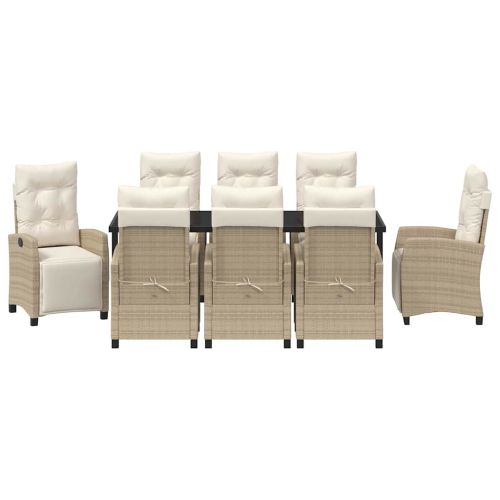 Комплект за хранене в градината 9 pcs Бежово полиратан