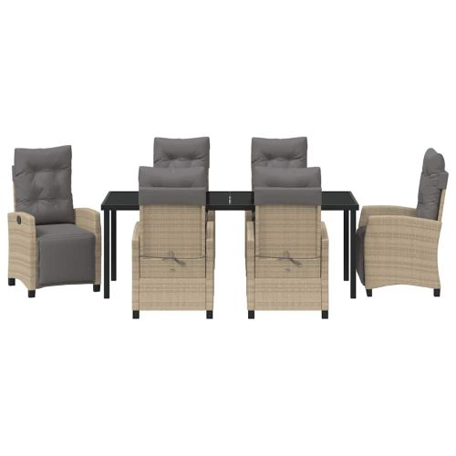 Комплект за хранене в градината 7 pcs Бежово полиратан