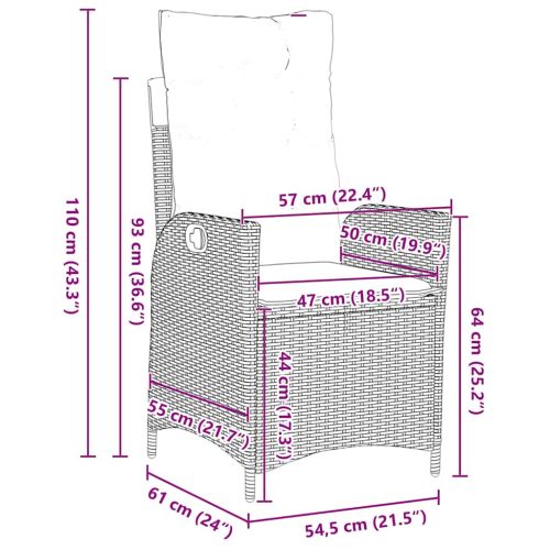 Комплект за хранене в градината 7 pcs Кафяво полиратан