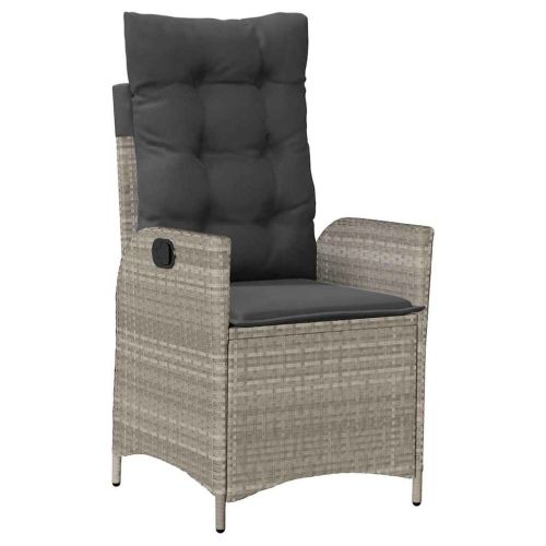 Комплект за хранене в градината 9 pcs Светлосиво полиратан