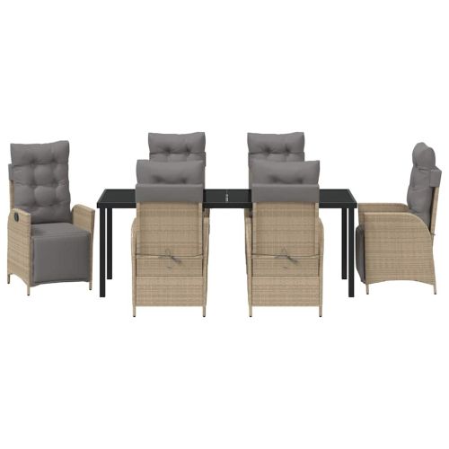 Комплект за хранене в градината 7 pcs Бежово полиратан