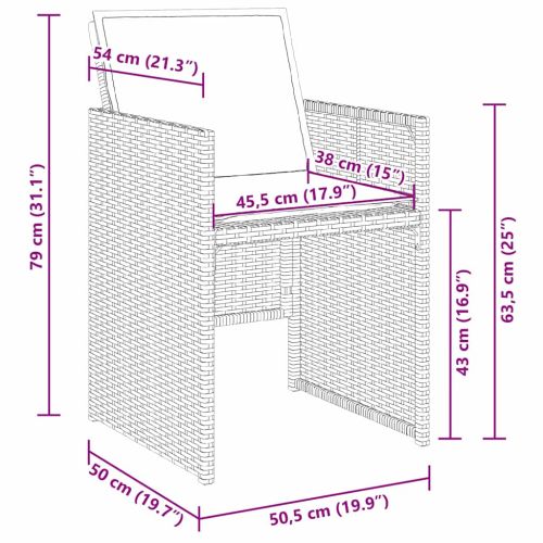 Комплект за хранене в градината 9 pcs Черно полиратан