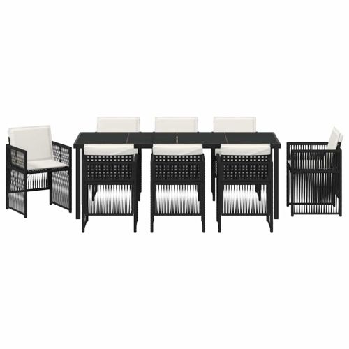 Комплект за хранене в градината 9 pcs Черно