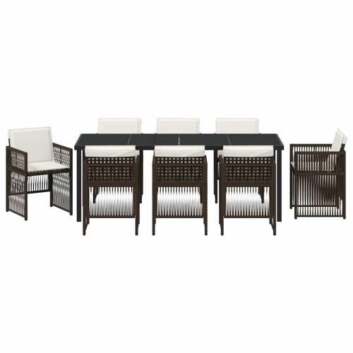 Комплект за хранене в градината 9 pcs Кафяво