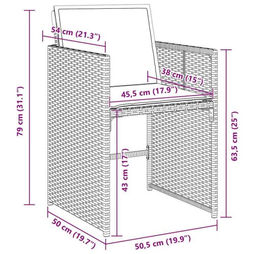 Комплект за хранене в градината 9 pcs Сив полиратан