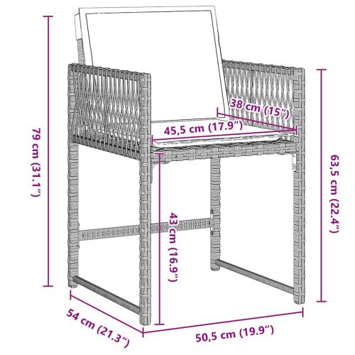 Комплект за хранене в градината 9 pcs Светлосиво полиратан