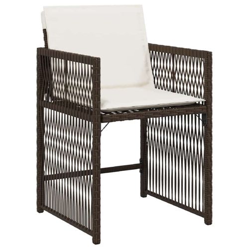 Комплект за хранене в градината 9 pcs Кафяво полиратан