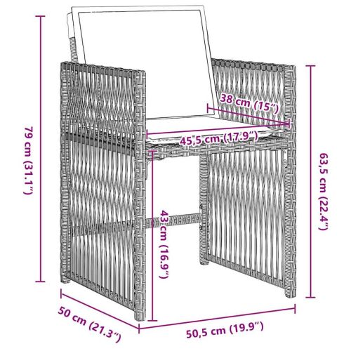 Комплект за хранене в градината 9 pcs Светлосиво полиратан